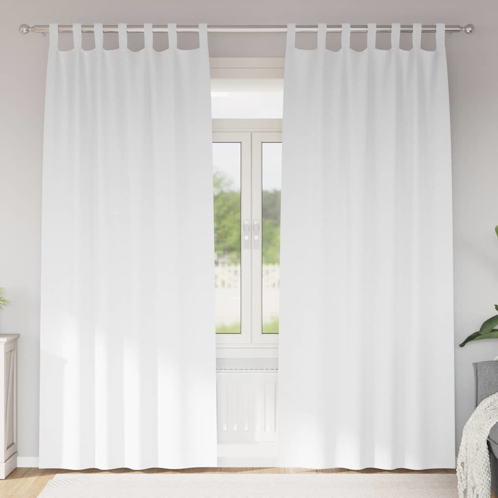 vidaXL Verdunkelungs-Vorhänge mit Ringen 2 pcs Reinweiß 225 x 140 cm