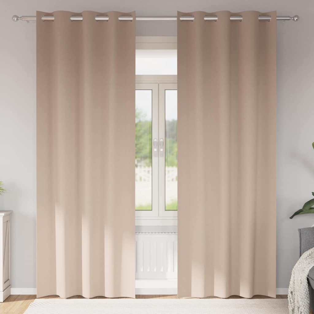 vidaXL Verdunkelungs-Vorhänge mit Ringen 2 pcs Taupe 245 x 140 cm
