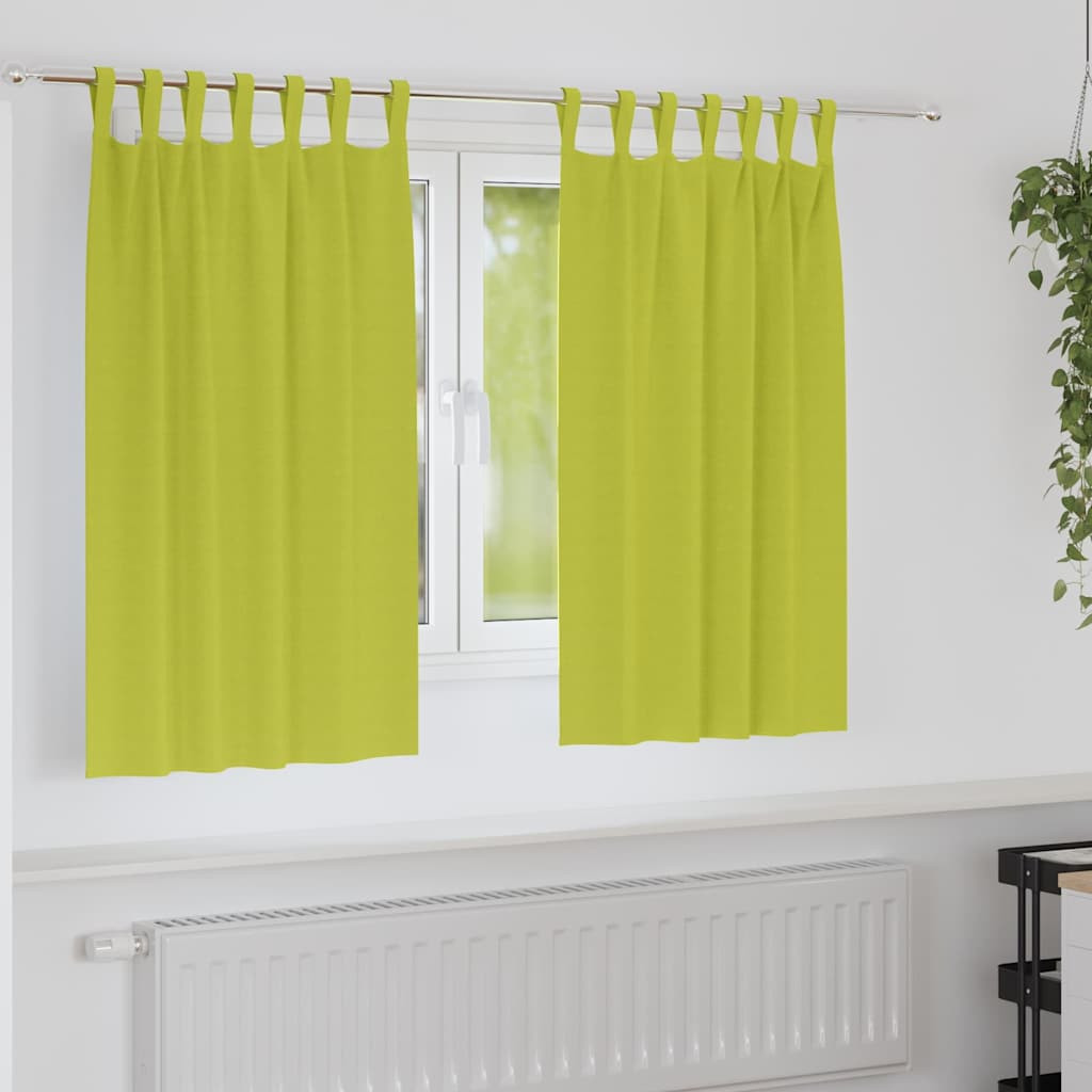 vidaXL Verdunkelungs-Vorhänge mit Ringen 2 pcs Grün 140 x 140 cm