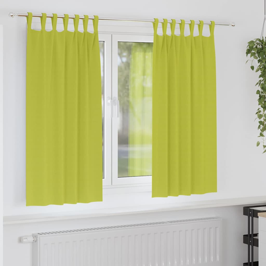 vidaXL Verdunkelungs-Vorhänge mit Ringen 2 pcs Grün 175 x 140 cm