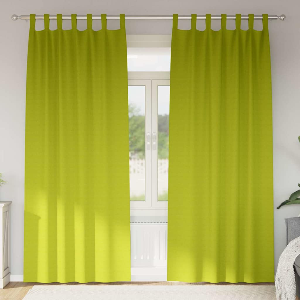vidaXL Verdunkelungs-Vorhänge mit Ringen 2 pcs Grün 260 x 140 cm
