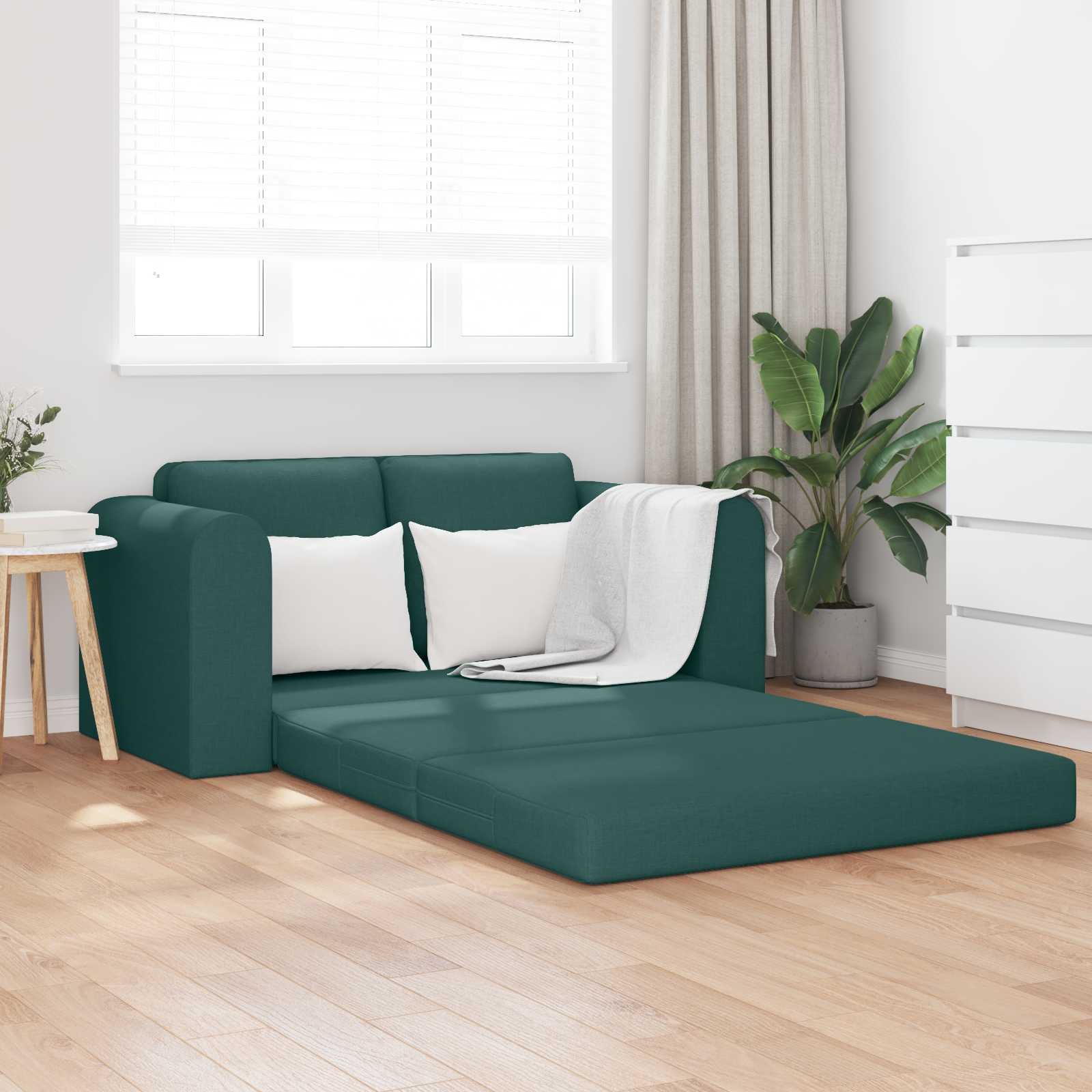 vidaXL Schlafsofa 60cm Dunkelgrün Stoff