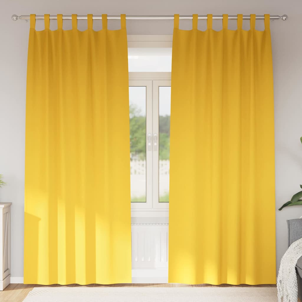 vidaXL Verdunkelungs-Vorhänge mit Ringen 2 pcs Senfgelb 245 x 140 cm