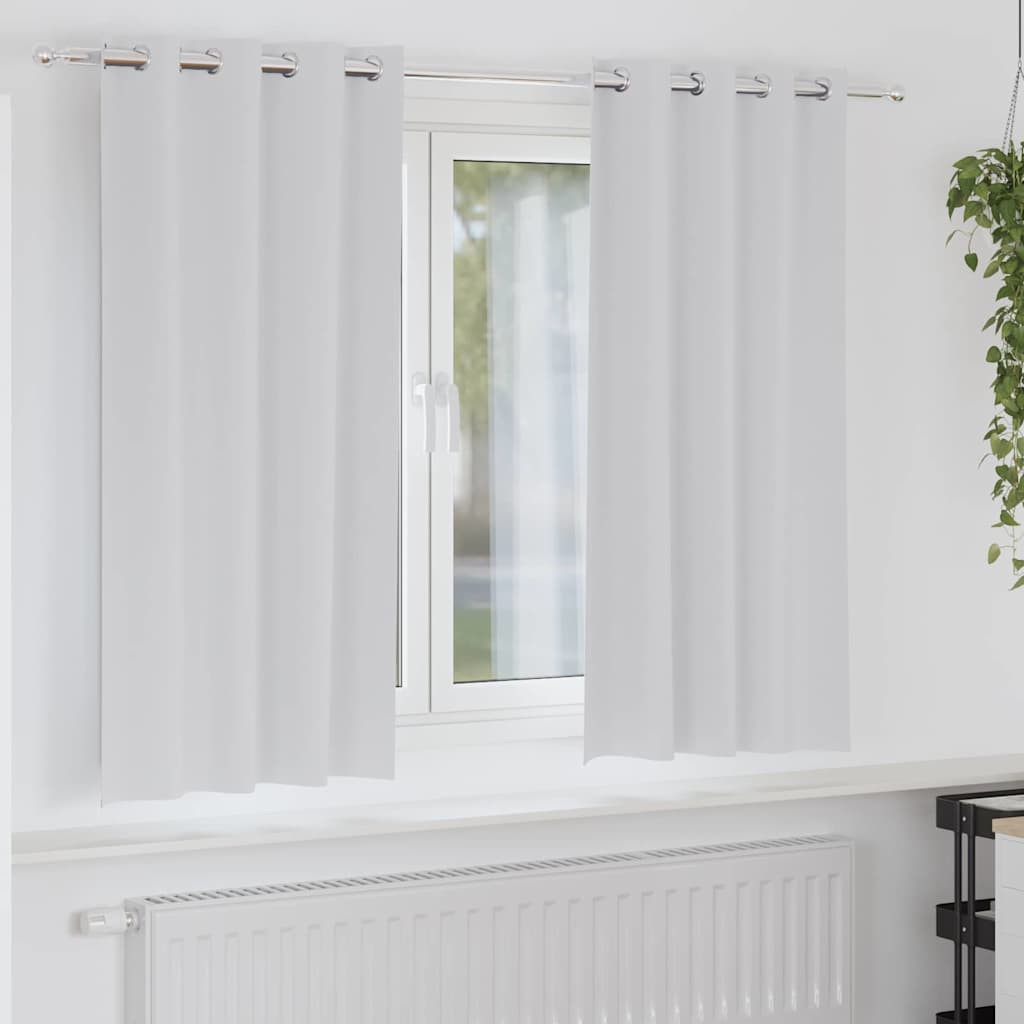 vidaXL Verdunkelungs-Vorhänge mit Ringen 2 pcs Helles Grau
