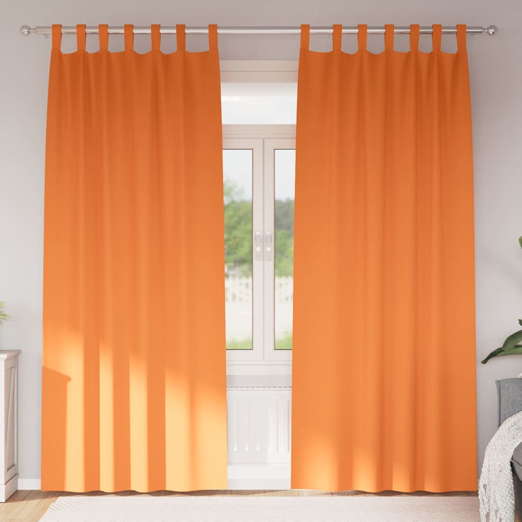 vidaXL Verdunkelungs-Vorhänge mit Ringen 2 pcs Helles Orange