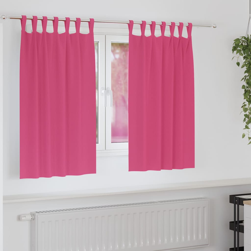 vidaXL Verdunkelungs-Vorhänge mit Ringen 2 pcs Helles Pink