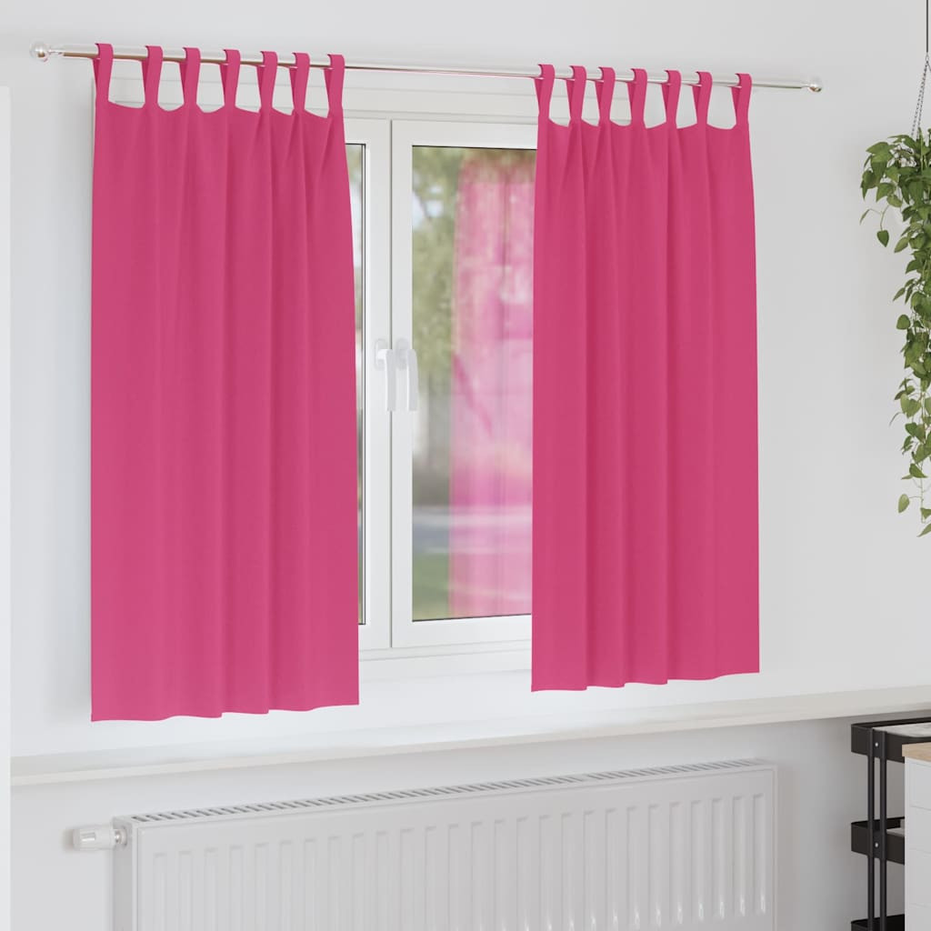 vidaXL Verdunkelungs-Vorhänge mit Ringen 2 pcs Helles Pink