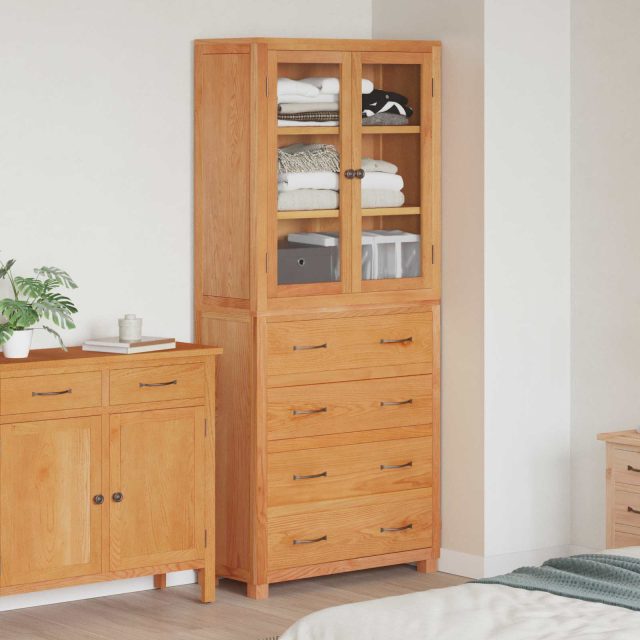 vidaXL Aufbewahrungsmöbel-Set mit Regal 2 Stk. Natur 80 x 35 x 185 cm