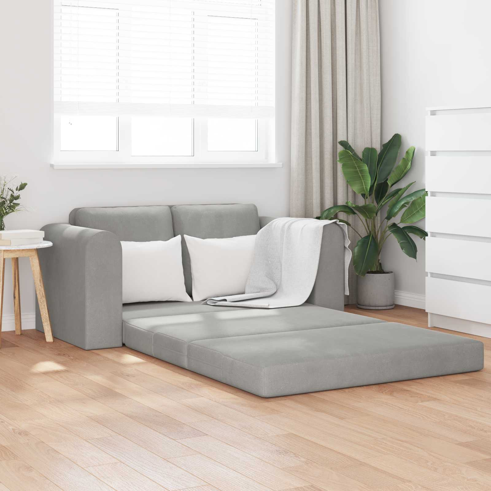 vidaXL Schlafsofa Hellgrau 148 x 71 x 83 cm Samt