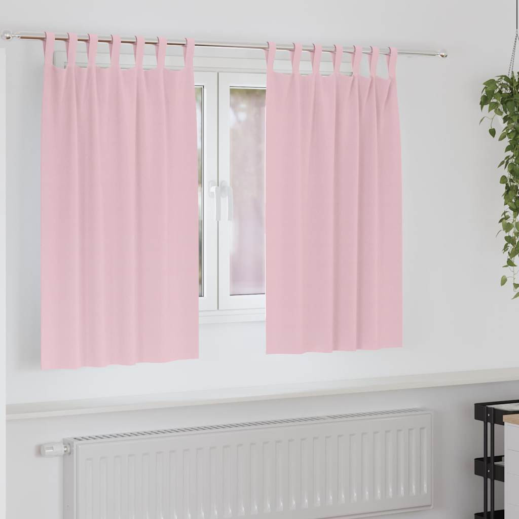 vidaXL Verdunkelungs-Vorhänge mit Ringen 2 pcs Babyrosa 140 x 140 cm