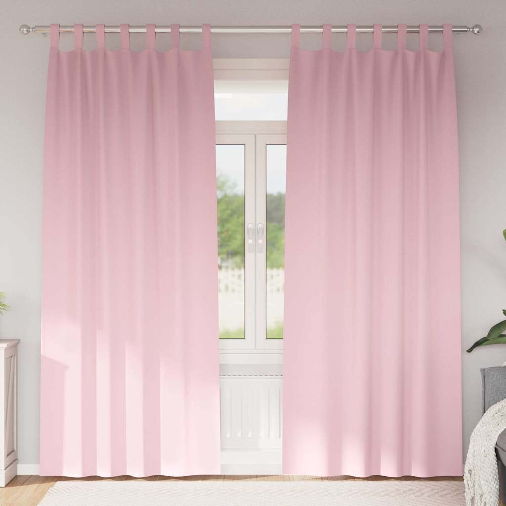 vidaXL Verdunkelungs-Vorhänge mit Ringen 2 pcs Babyrosa 260 x 140 cm