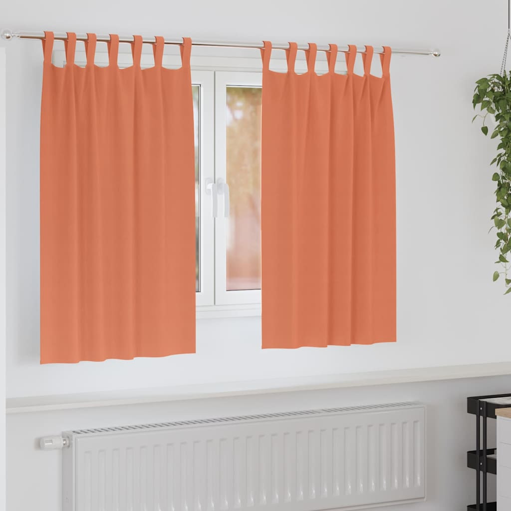 vidaXL Verdunkelungs-Vorhänge mit Ringen 2 pcs Terrakotta 140 x 140 cm
