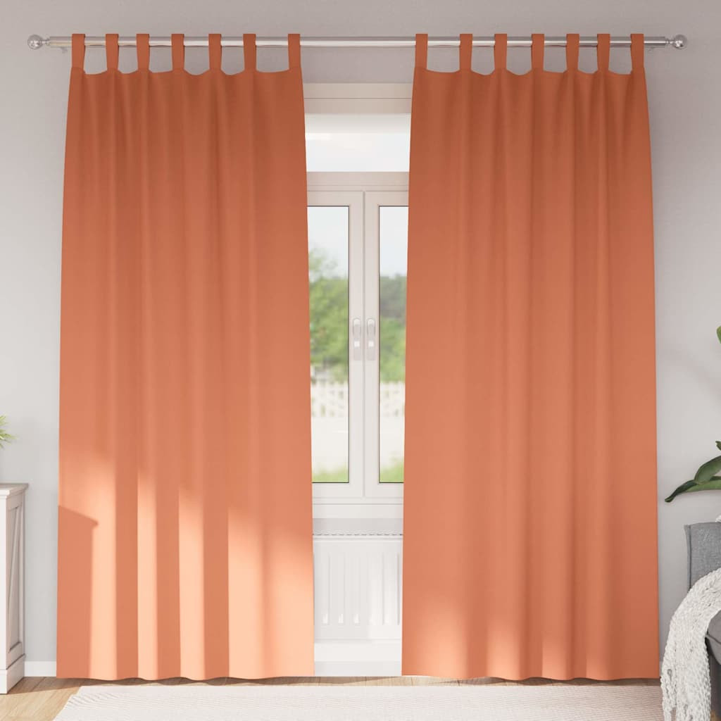 vidaXL Verdunkelungs-Vorhänge mit Ringen 2 pcs Terrakotta 225 x 140 cm