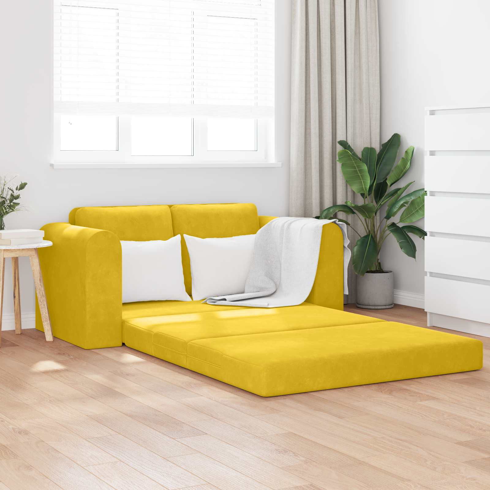 vidaXL Schlafsofa Gelb 148 x 71 x 83 cm Samt