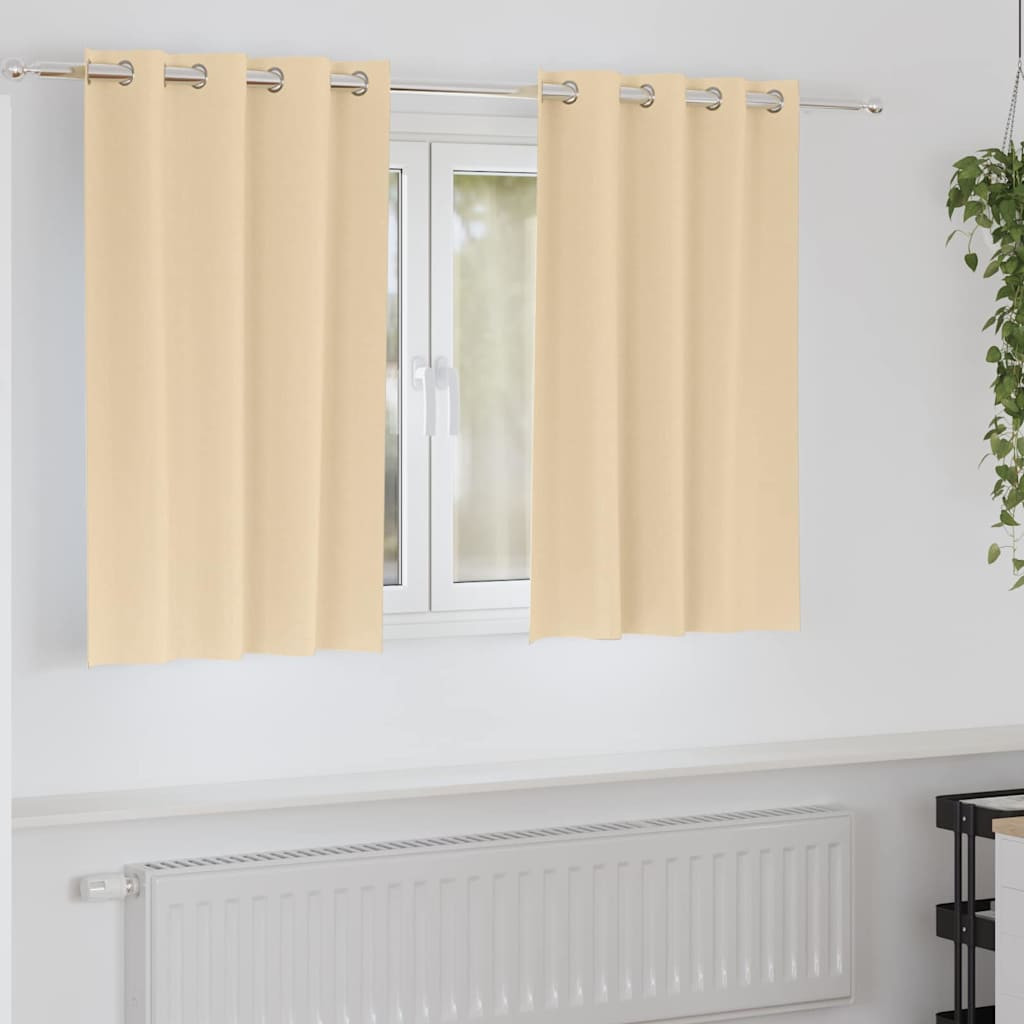 vidaXL Verdunkelungs-Vorhänge mit Ringen 2 pcs Creme 140 x 140 cm