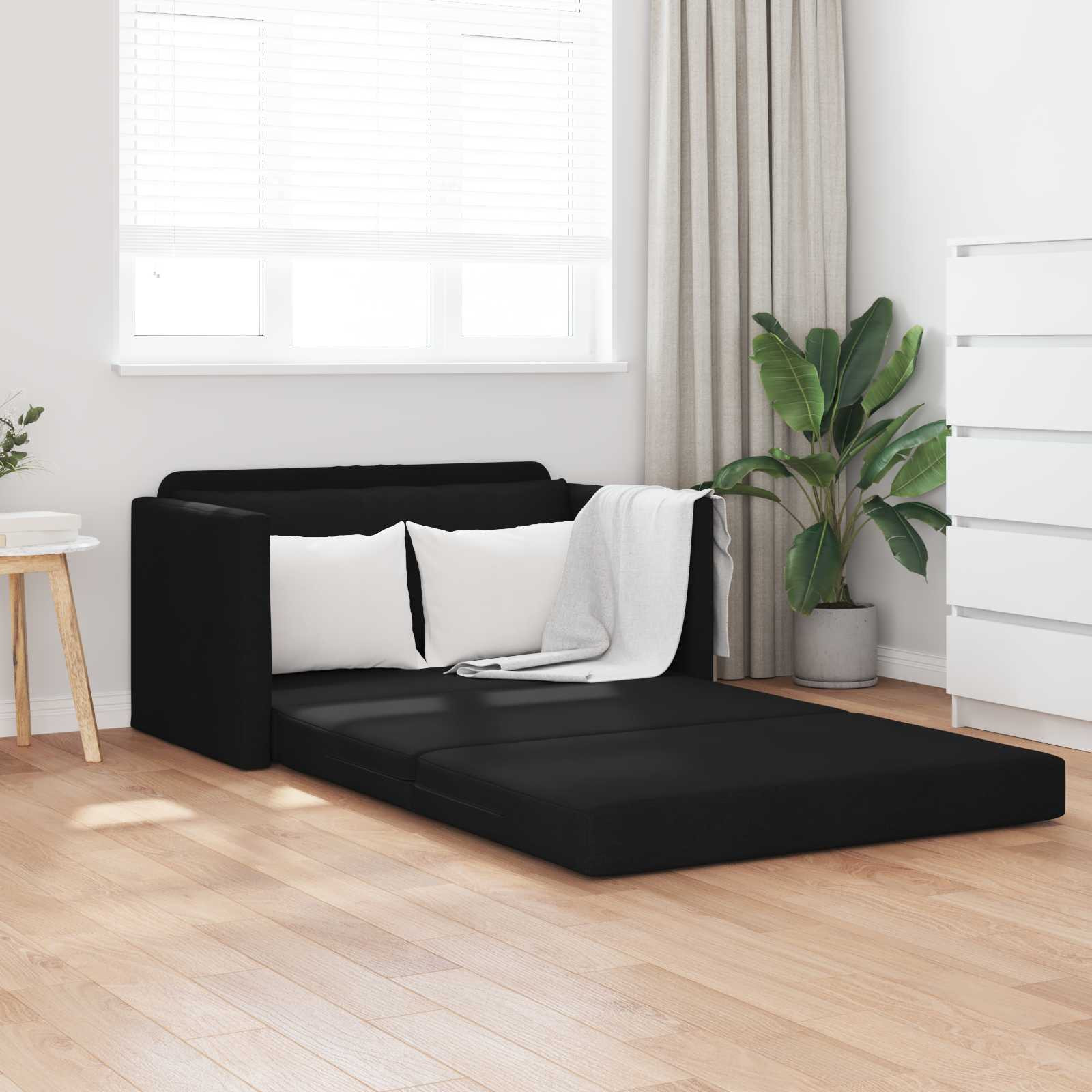 vidaXL Schlafsofa 110cm Schwarz Stoff