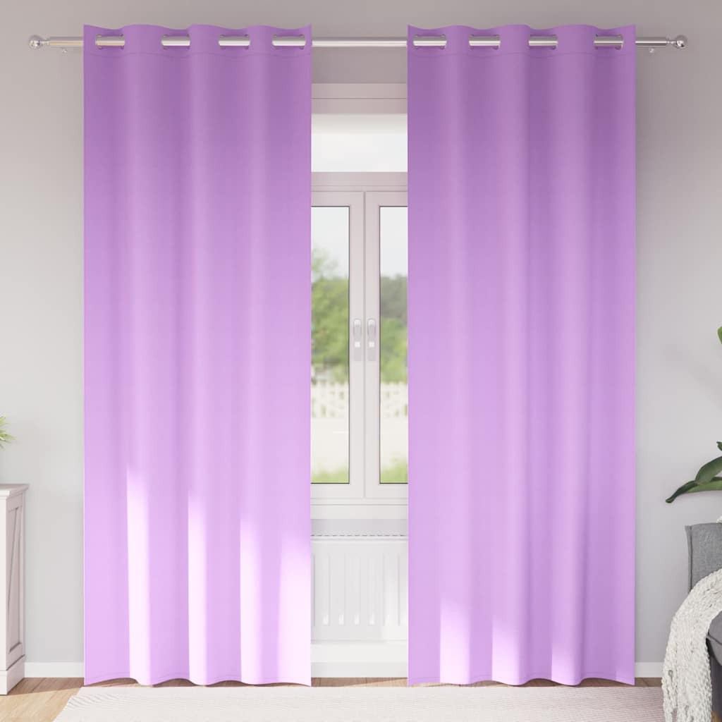 vidaXL Verdunkelungs-Vorhänge mit Ringen 2 pcs Lila 245 x 140 cm