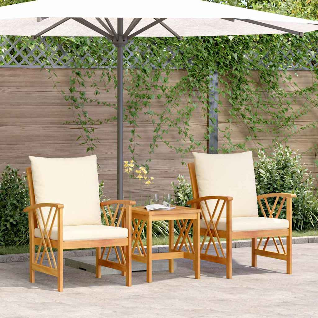 vidaXL Gartensofa-set mit Kissen 3 pcs Öl-Natur Massivholz Akazie