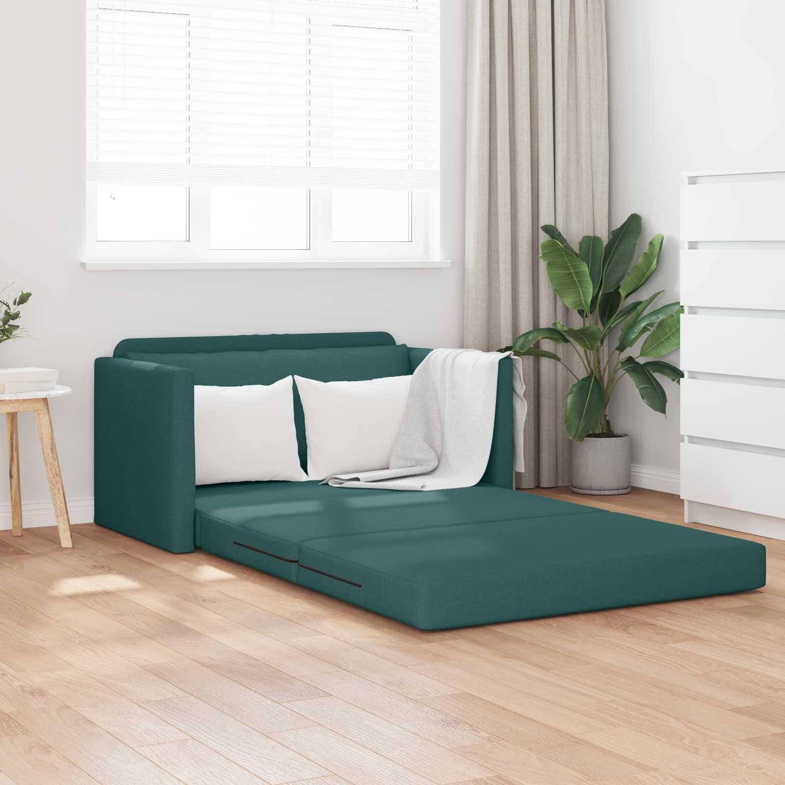 vidaXL Schlafsofa 110cm Dunkelgrün Stoff