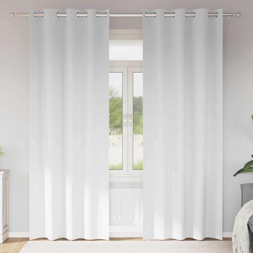vidaXL Verdunkelungs-Vorhänge mit Ringen 2 pcs Reinweiß 245 x 140 cm