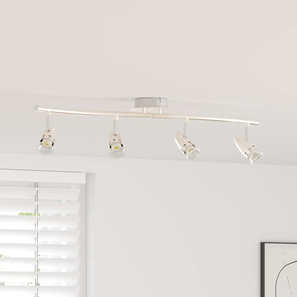 vidaXL Deckenstrahler mit Strahlern Nickel 61 x 10 x 12,5 cm Metall