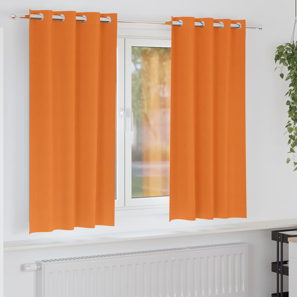 vidaXL Verdunkelungs-Vorhänge mit Ringen 2 pcs Helles Orange