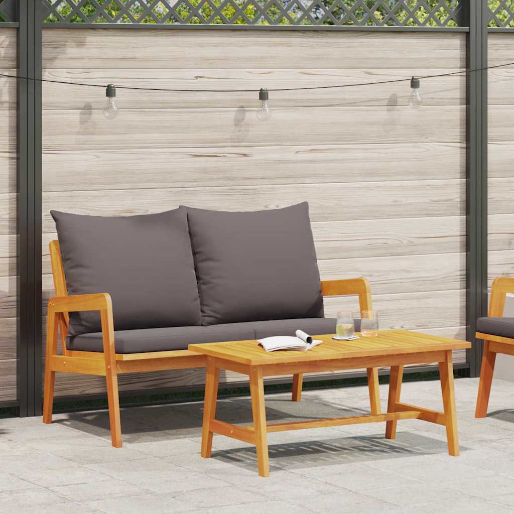 vidaXL Bistrogarnitur mit Kissen 2 pcs Öl-Natur Massivholz Akazie