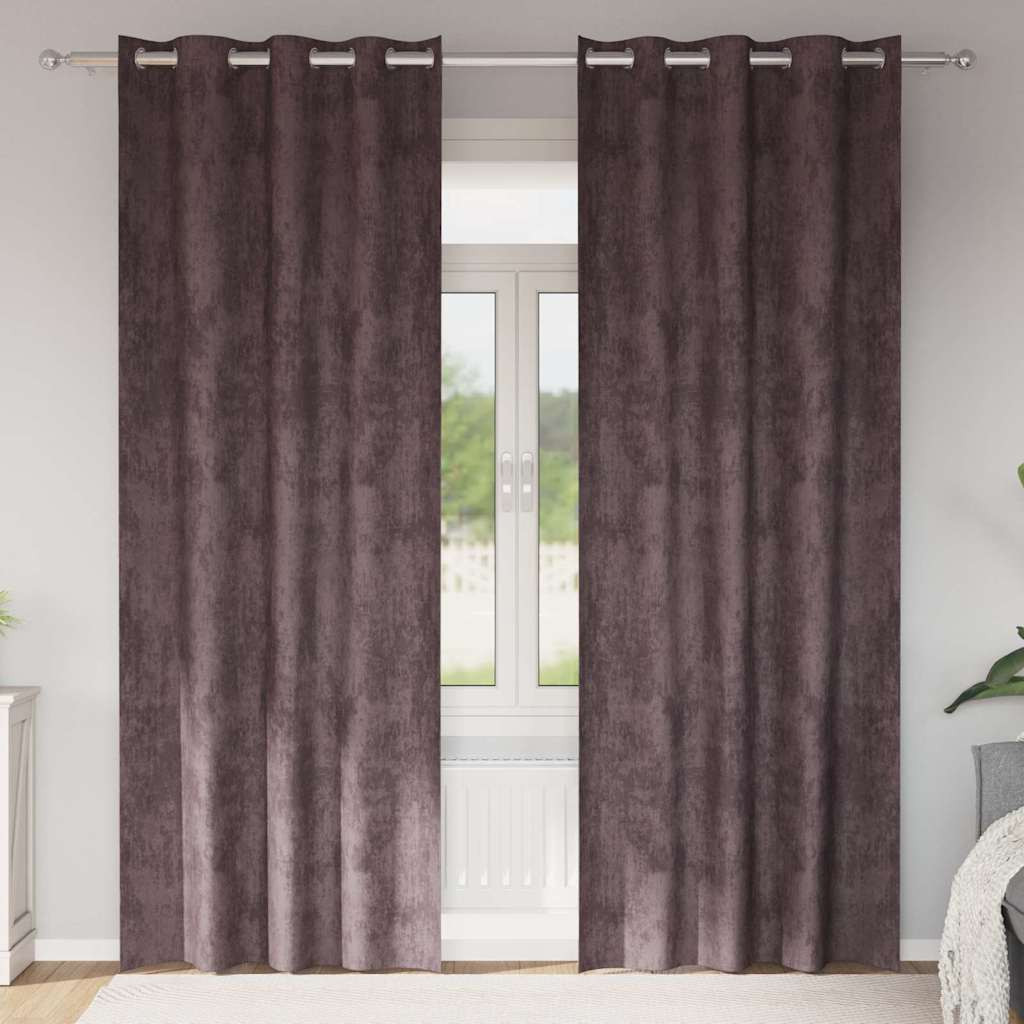 vidaXL Samtvorhänge mit Vorhängen 2 pcs Braun 260 x 140 cm Samt
