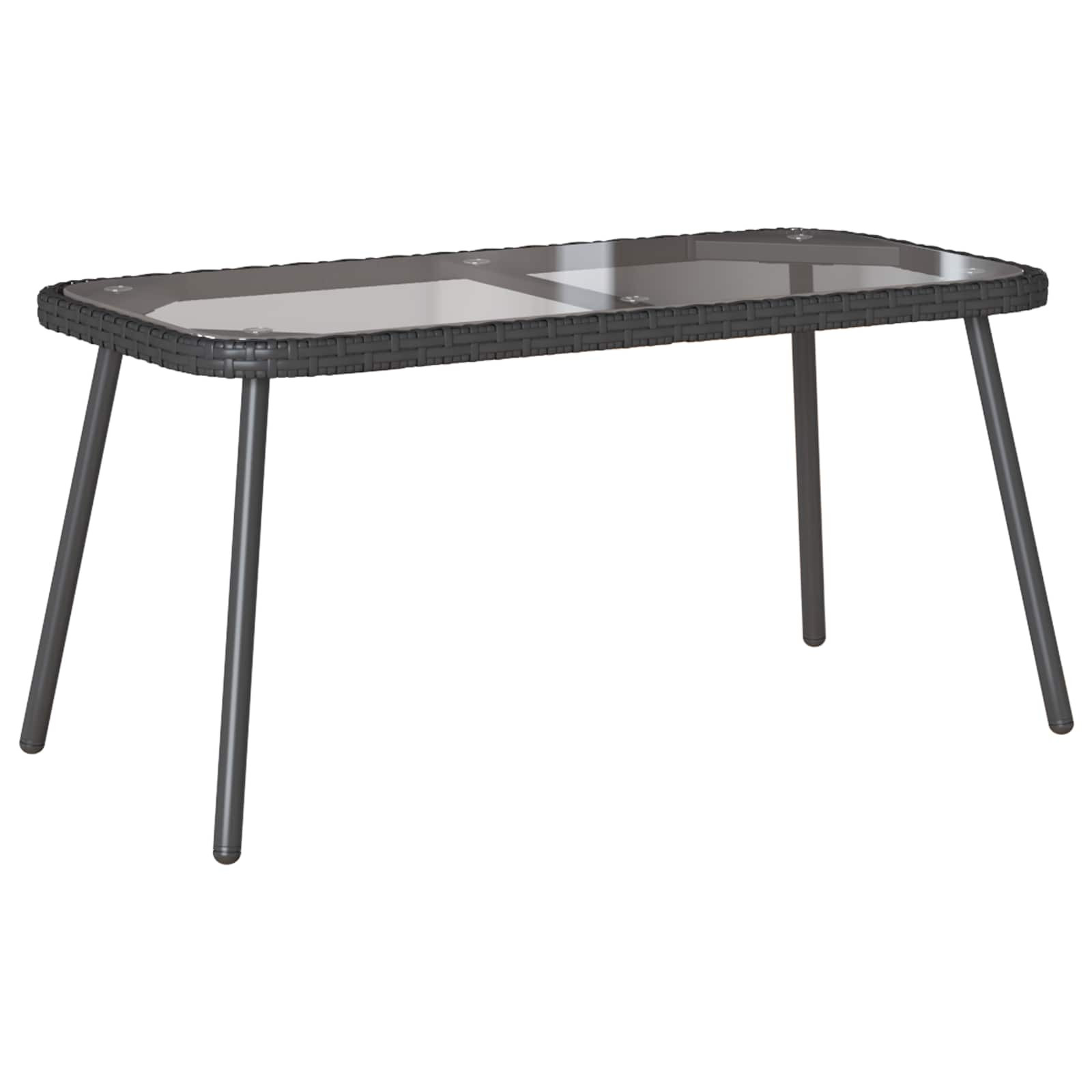 vidaXL Couchtisch Schwarz 90 x 45 x 43 cm Poly-Rattan