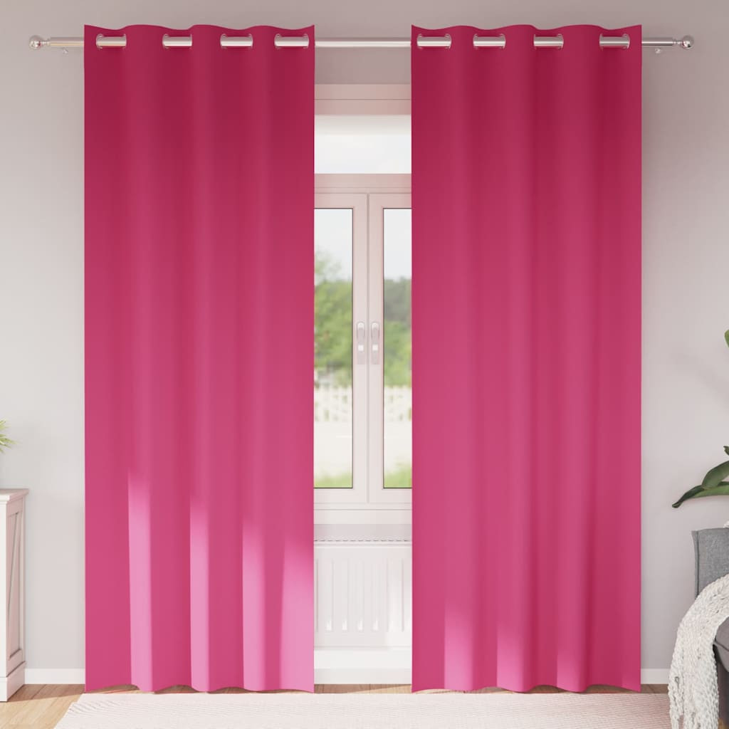vidaXL Verdunkelungs-Vorhänge mit Ringen 2 pcs Helles Pink