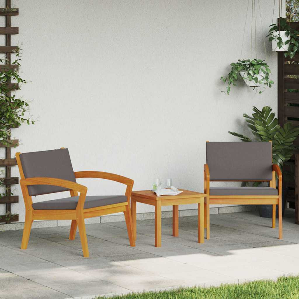 vidaXL Gartenstuhl mit Kissen 2 pcs Öl-Natur Massivholz Akazie