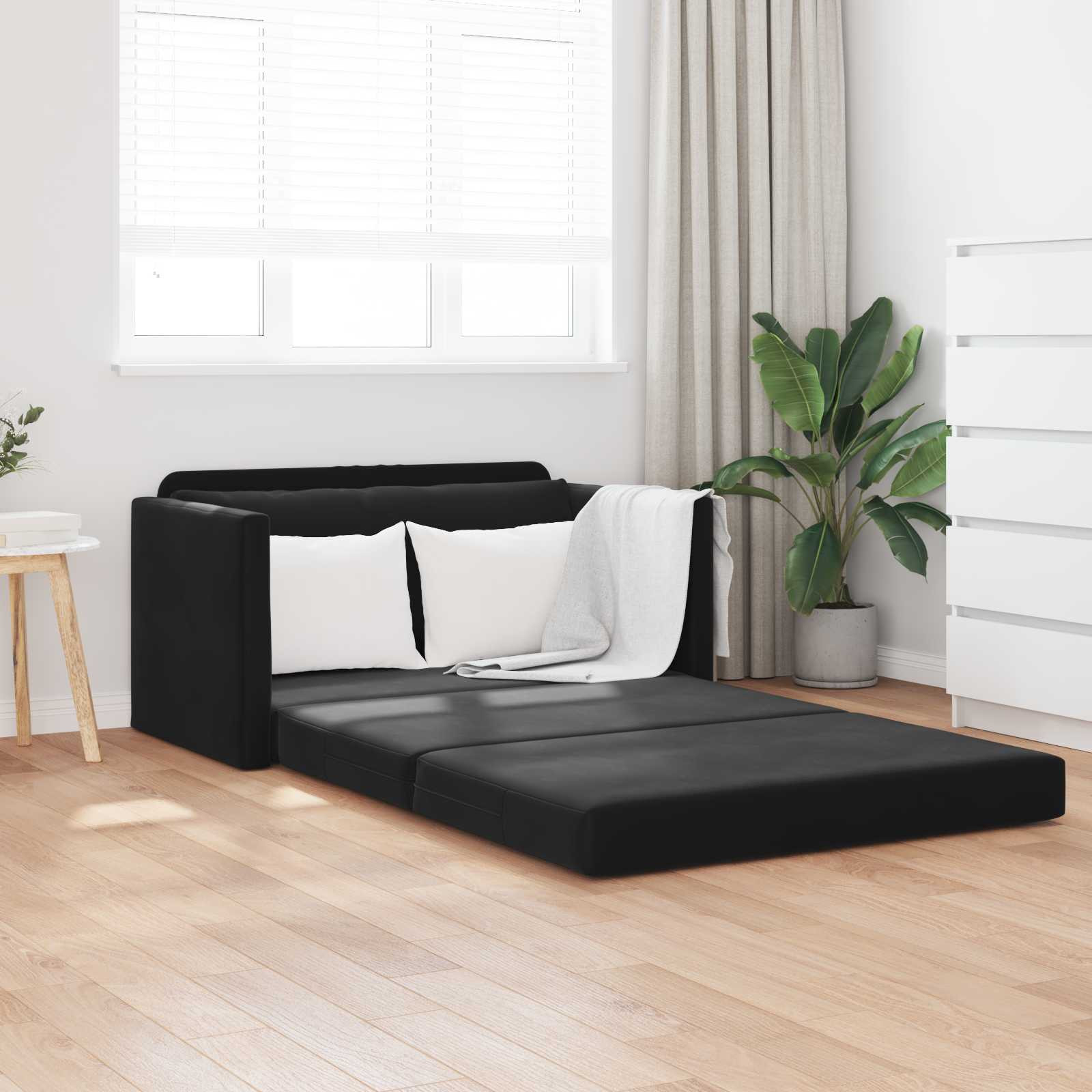 vidaXL Schlafsofa Schwarz 124 x 71 x 78 cm Samt