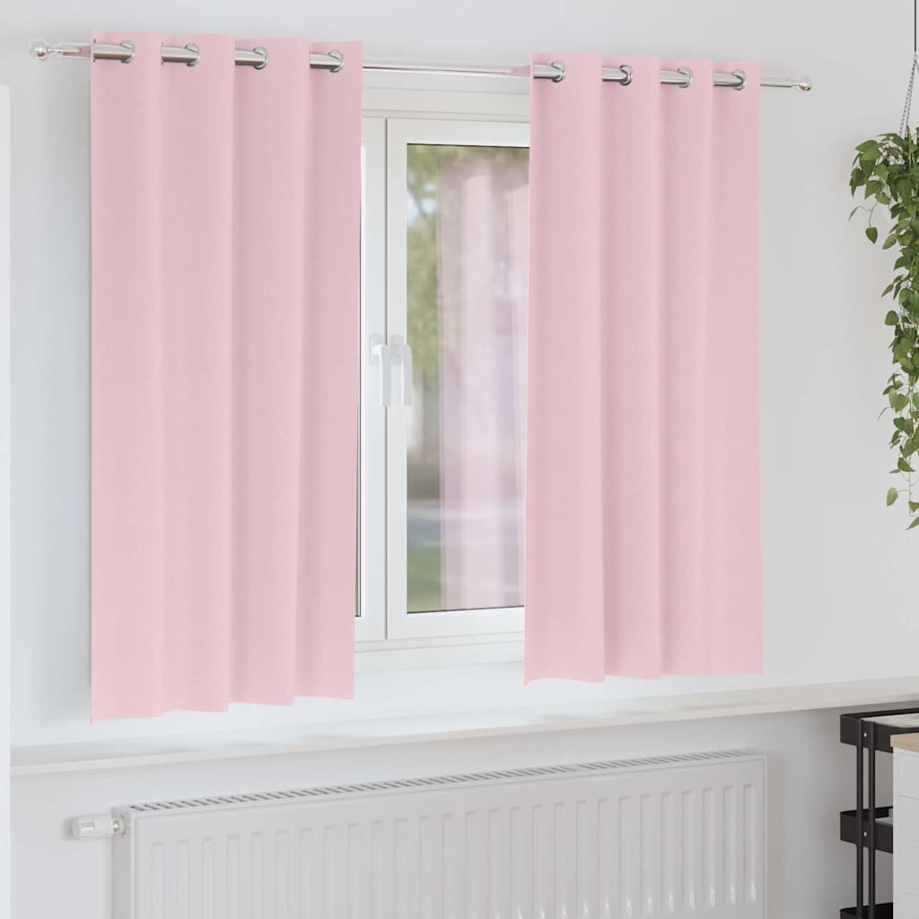 vidaXL Verdunkelungs-Vorhänge mit Ringen 2 pcs Babyrosa 175 x 140 cm