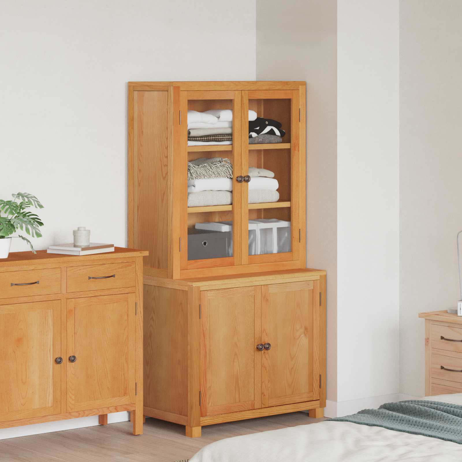 vidaXL Aufbewahrungsmöbel-Set mit Tür 2 Stk. Braun 80 x 50 x 160 cm