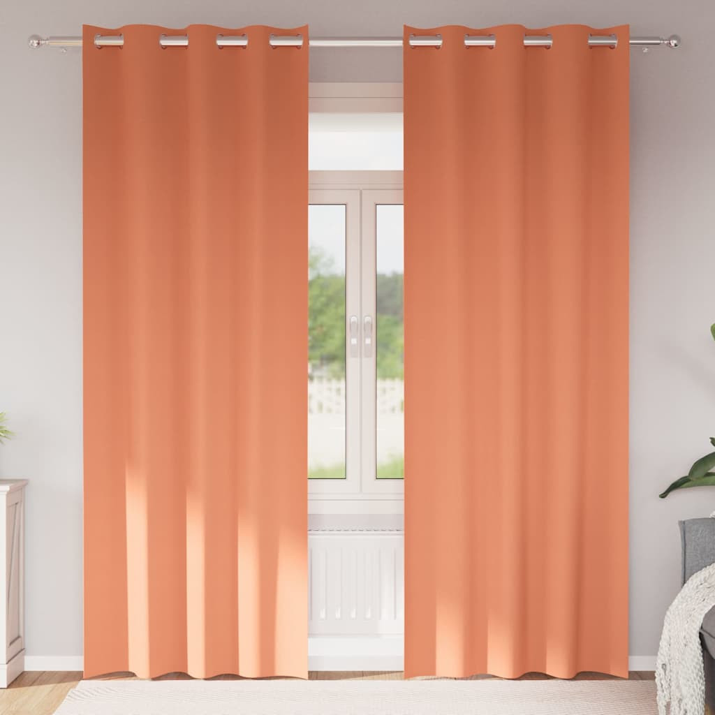 vidaXL Verdunkelungs-Vorhänge mit Ringen 2 pcs Terrakotta 225 x 140 cm