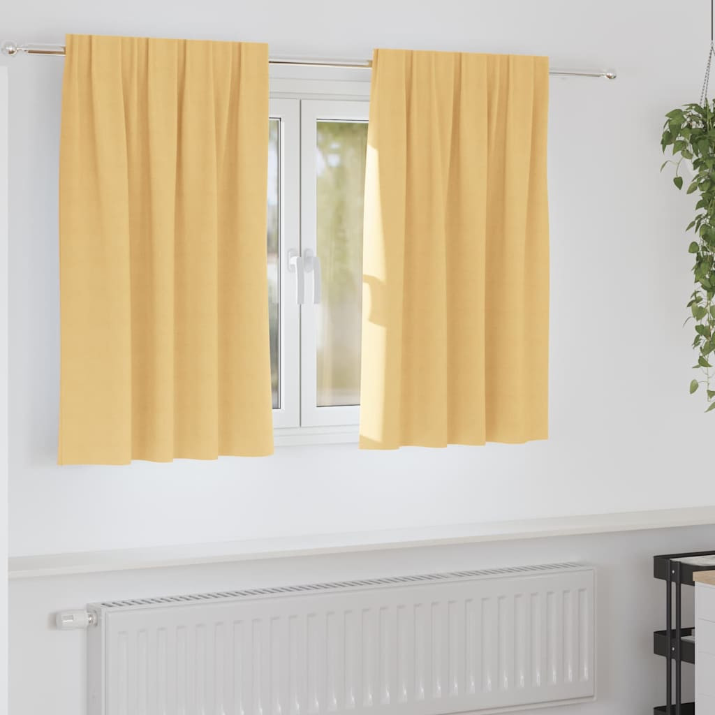 vidaXL Verdunkelungs-Vorhänge mit Ringen 2 pcs Beige 140 x 140 cm