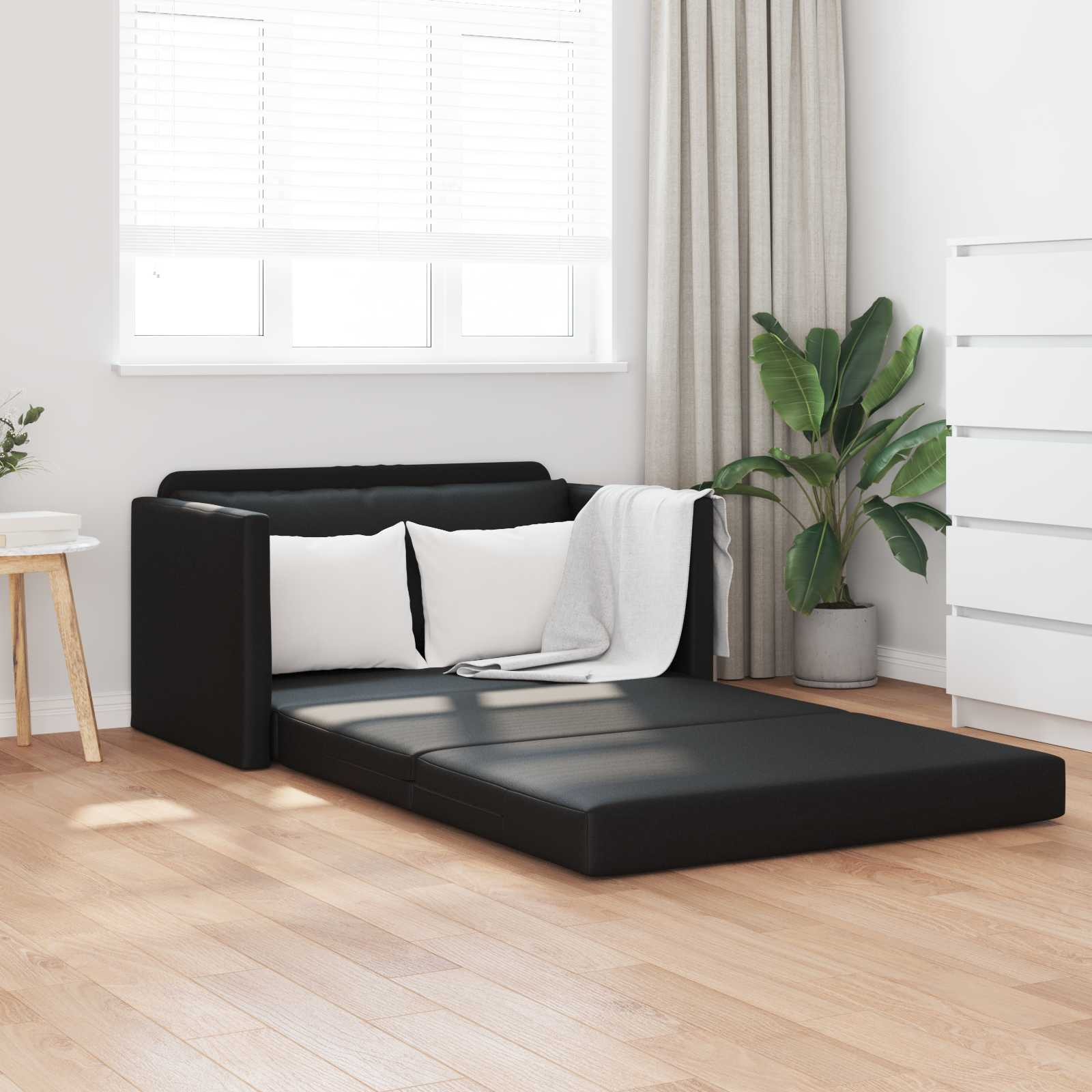 vidaXL Schlafsofa Schwarz 124 x 71 x 78 cm Kunstleder