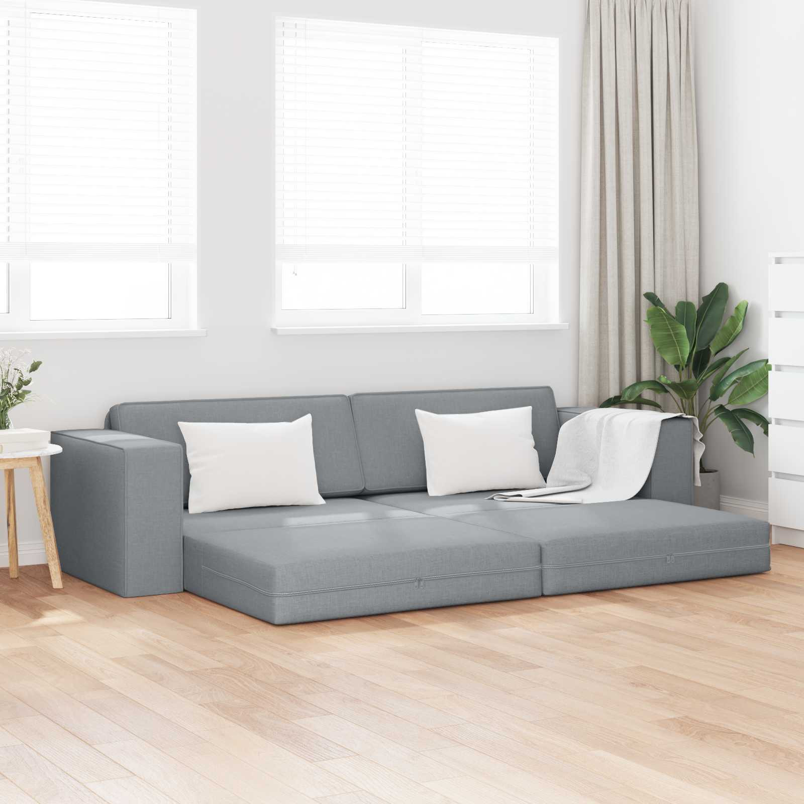 vidaXL Schlafsofa Hellgrau 245 x 78 x 77 cm Stoff