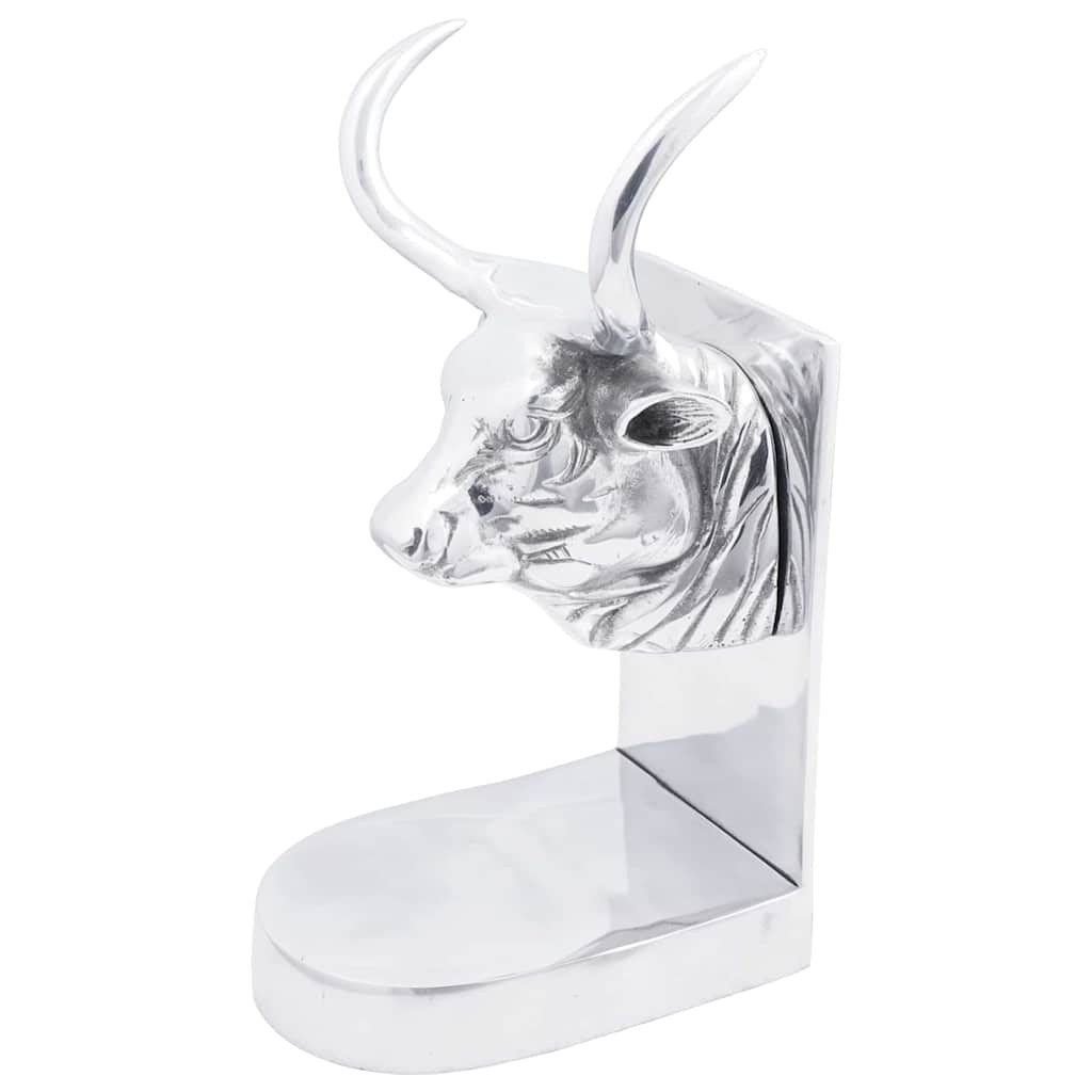 vidaXL Buchstützen 2 pcs Silber 17 x 15 x 27 cm Aluminium