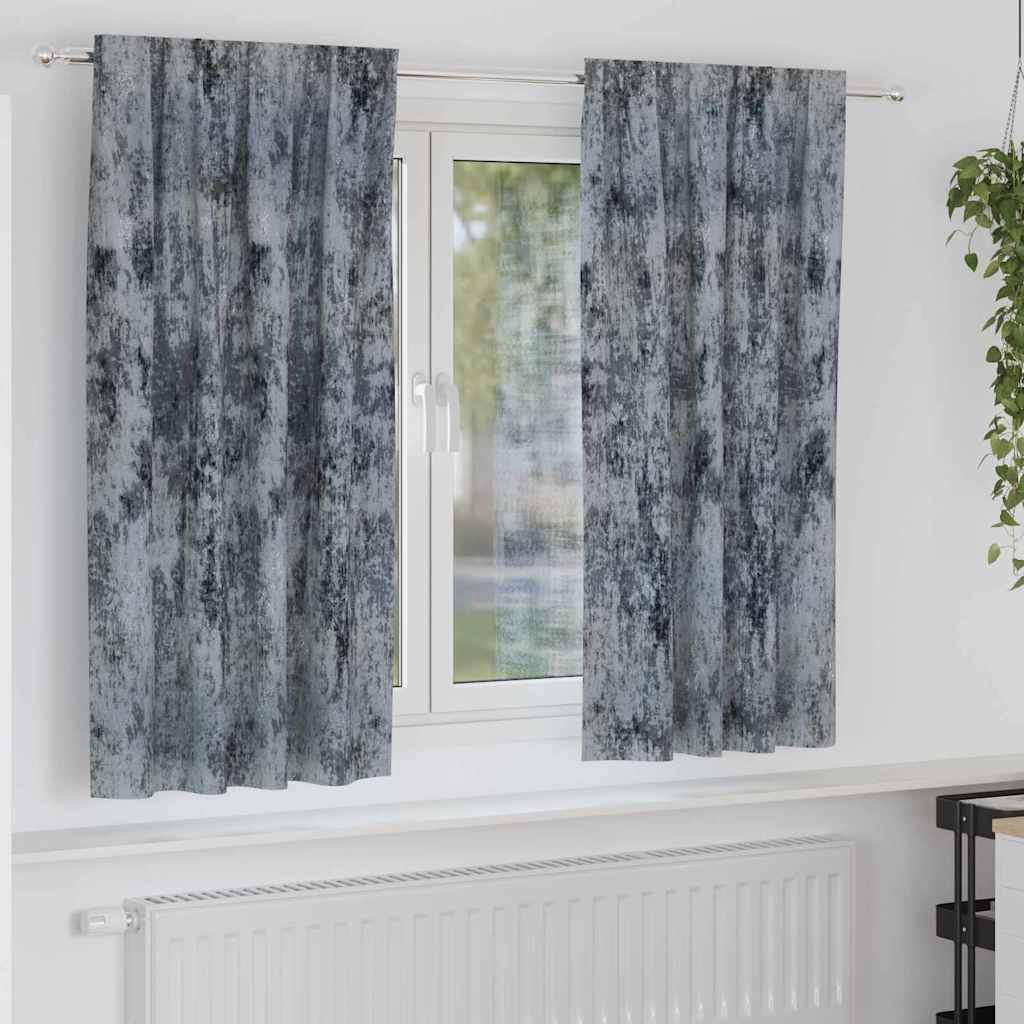 vidaXL Samtvorhänge mit Vorhängen 2 pcs Silber Grau 175 x 140 cm Samt
