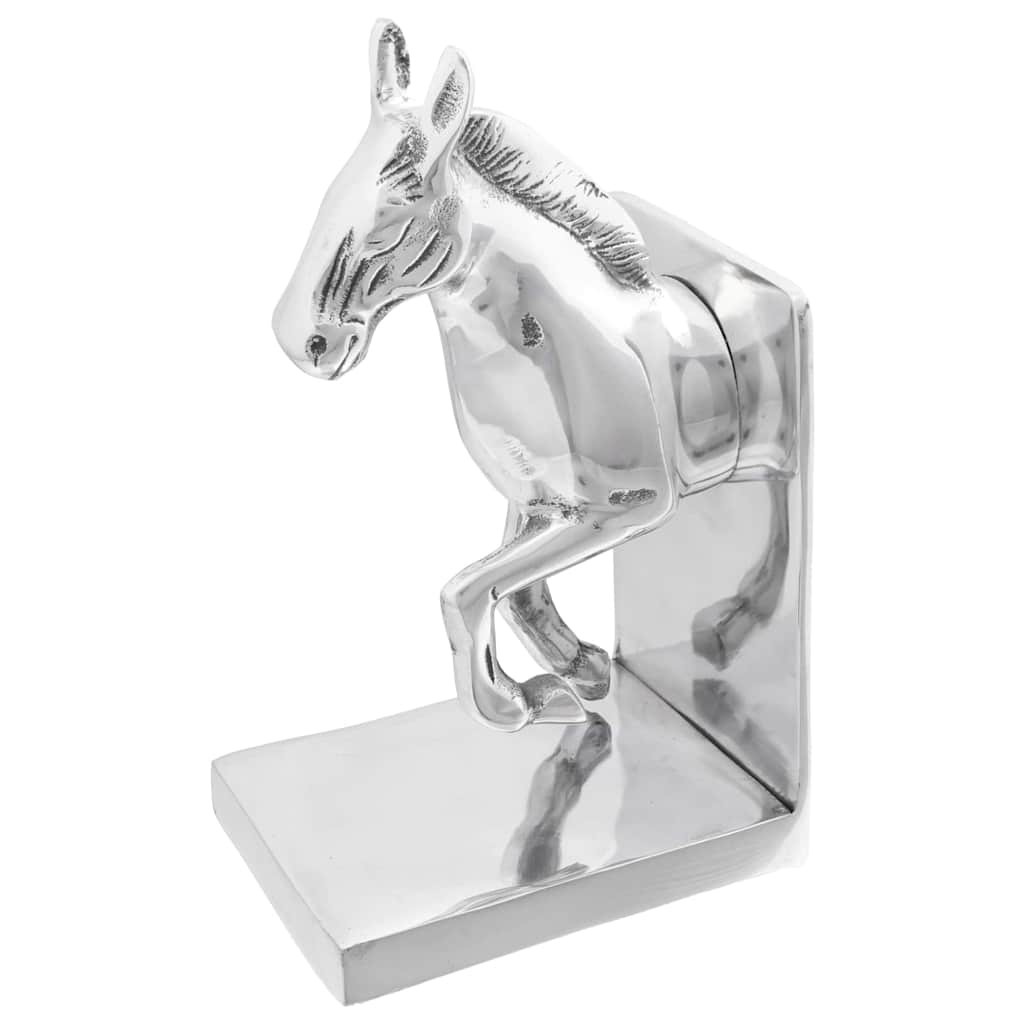 vidaXL Buchstützen 2 pcs Silber 11 x 14 x 25 cm Aluminium