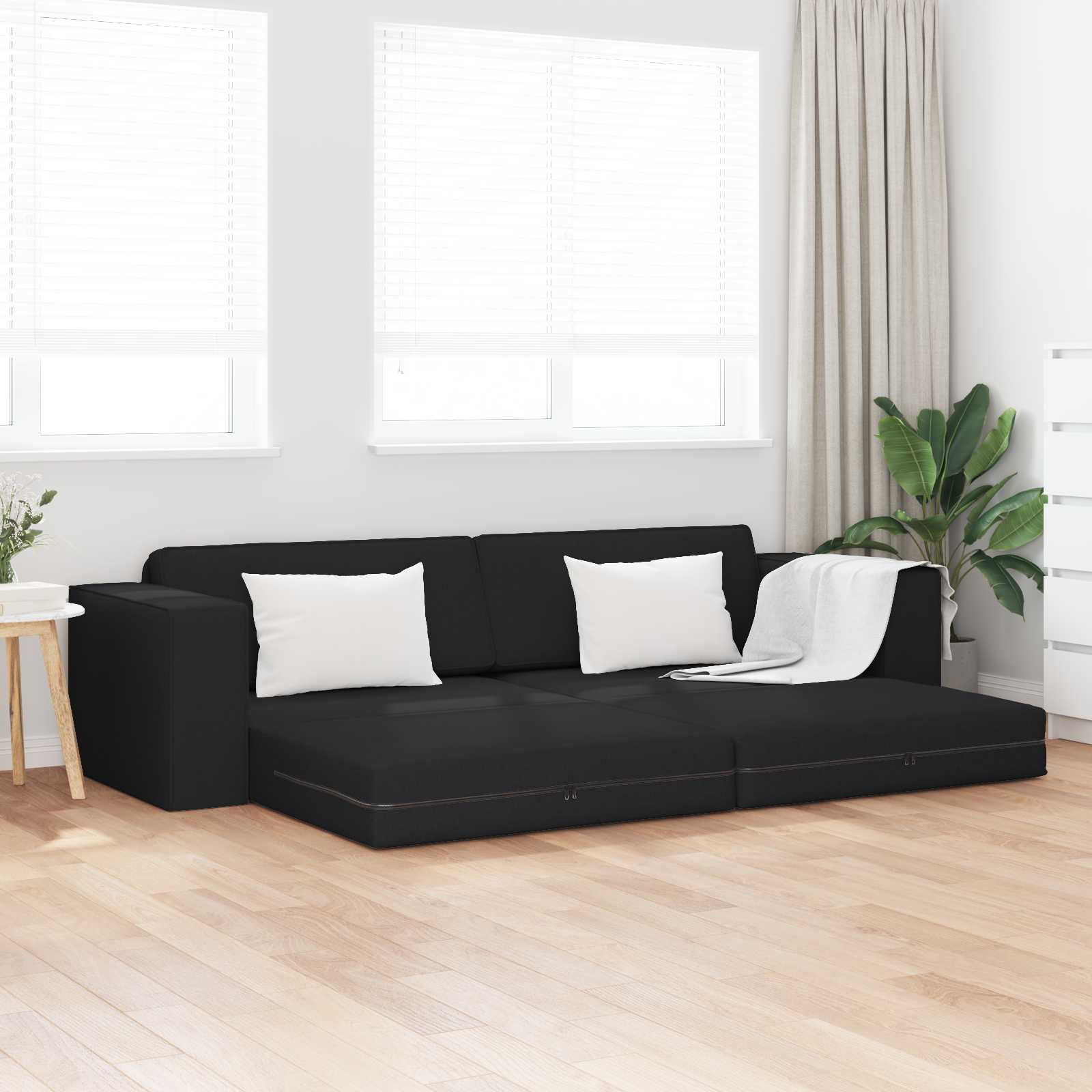 vidaXL Schlafsofa Schwarz 245 x 78 x 77 cm Stoff