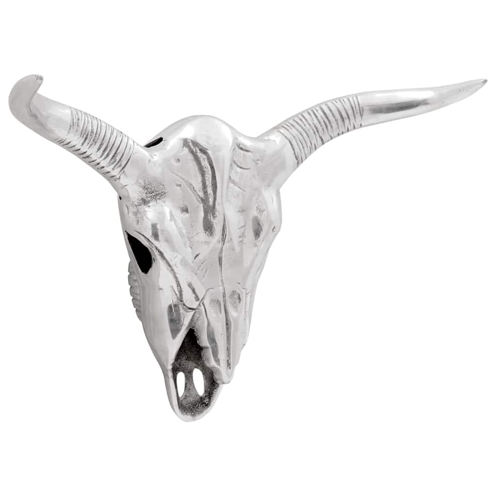 vidaXL Bullen Schädel Silber 49 x 10 x 36 cm Aluminium