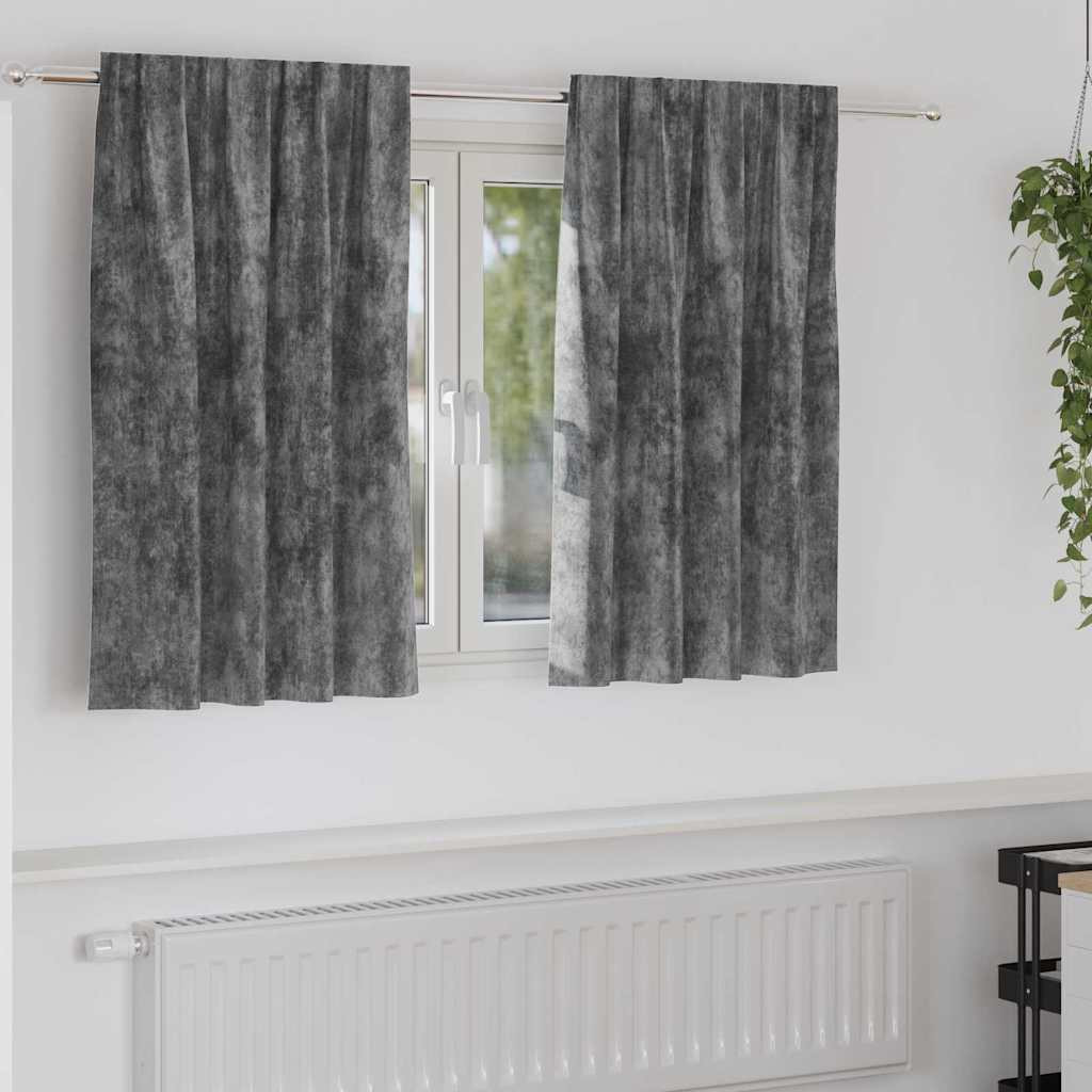 vidaXL Samtvorhänge mit Vorhängen 2 pcs Grau 140 x 140 cm Samt