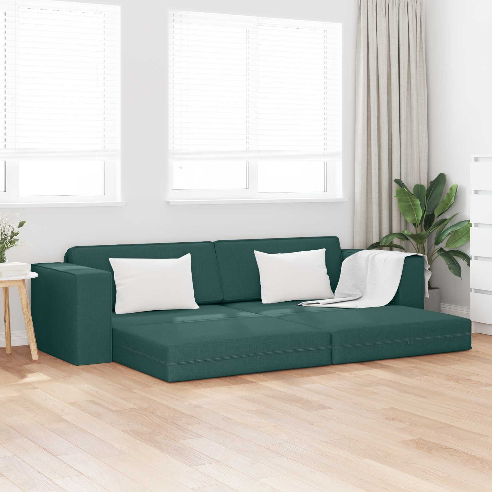 vidaXL Schlafsofa Dunkelgrün 245 x 78 x 77 cm Stoff