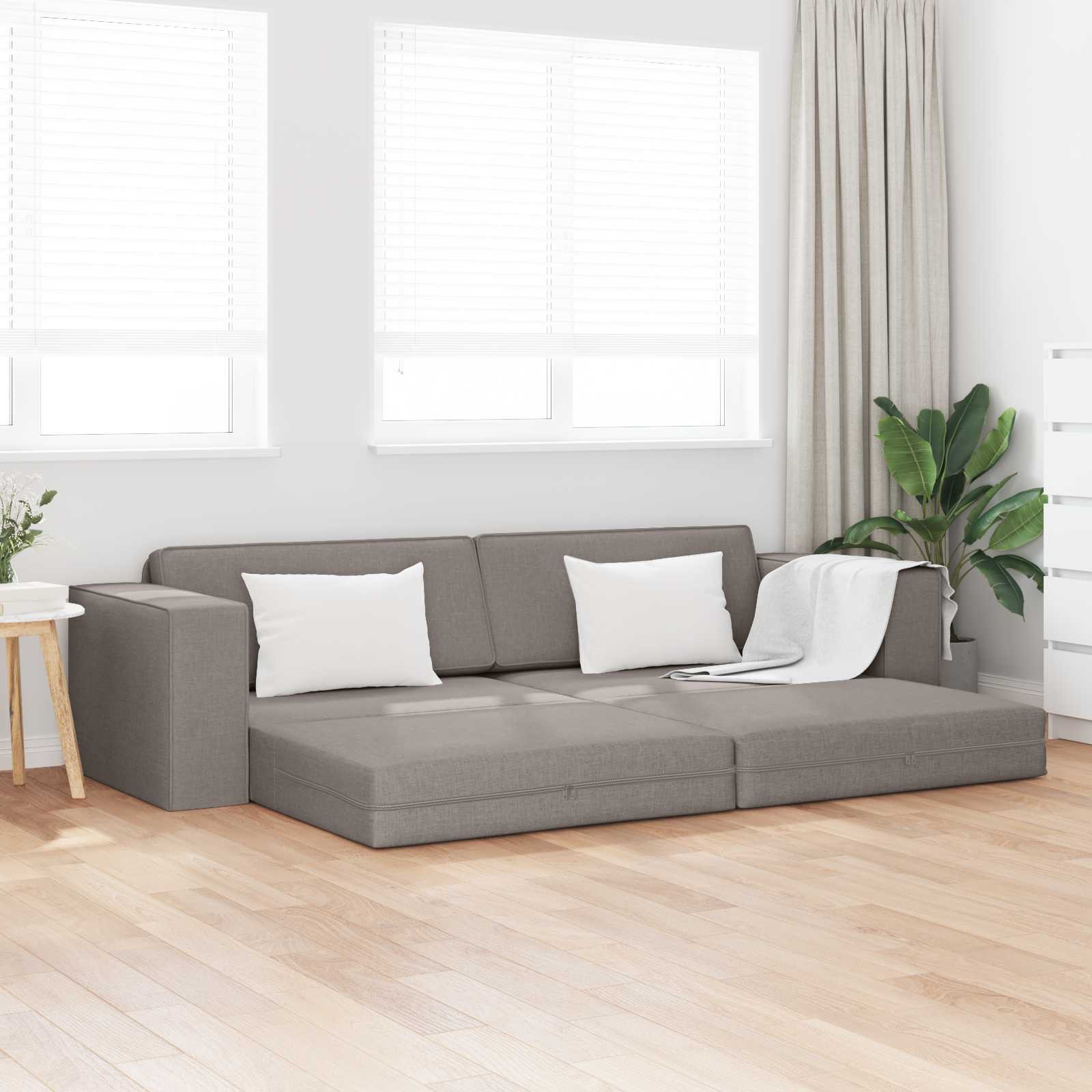 vidaXL Schlafsofa Taupe 245 x 78 x 77 cm Stoff