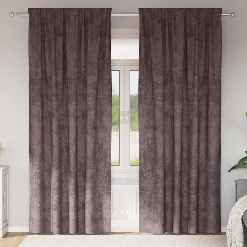 vidaXL Samtvorhänge mit Vorhängen 2 pcs Braun 260 x 140 cm Samt
