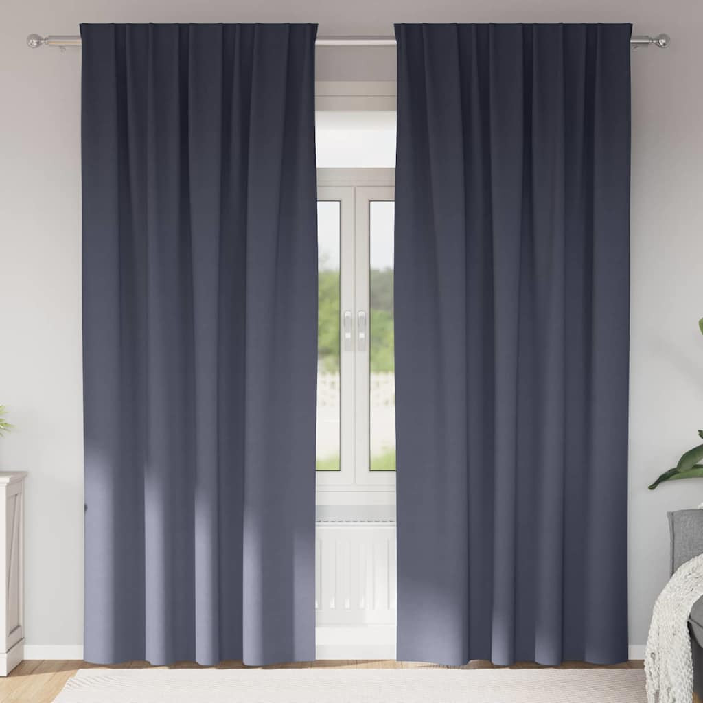 vidaXL Verdunkelungs-Vorhänge mit Ringen 2 pcs Anthrazit 260 x 140 cm