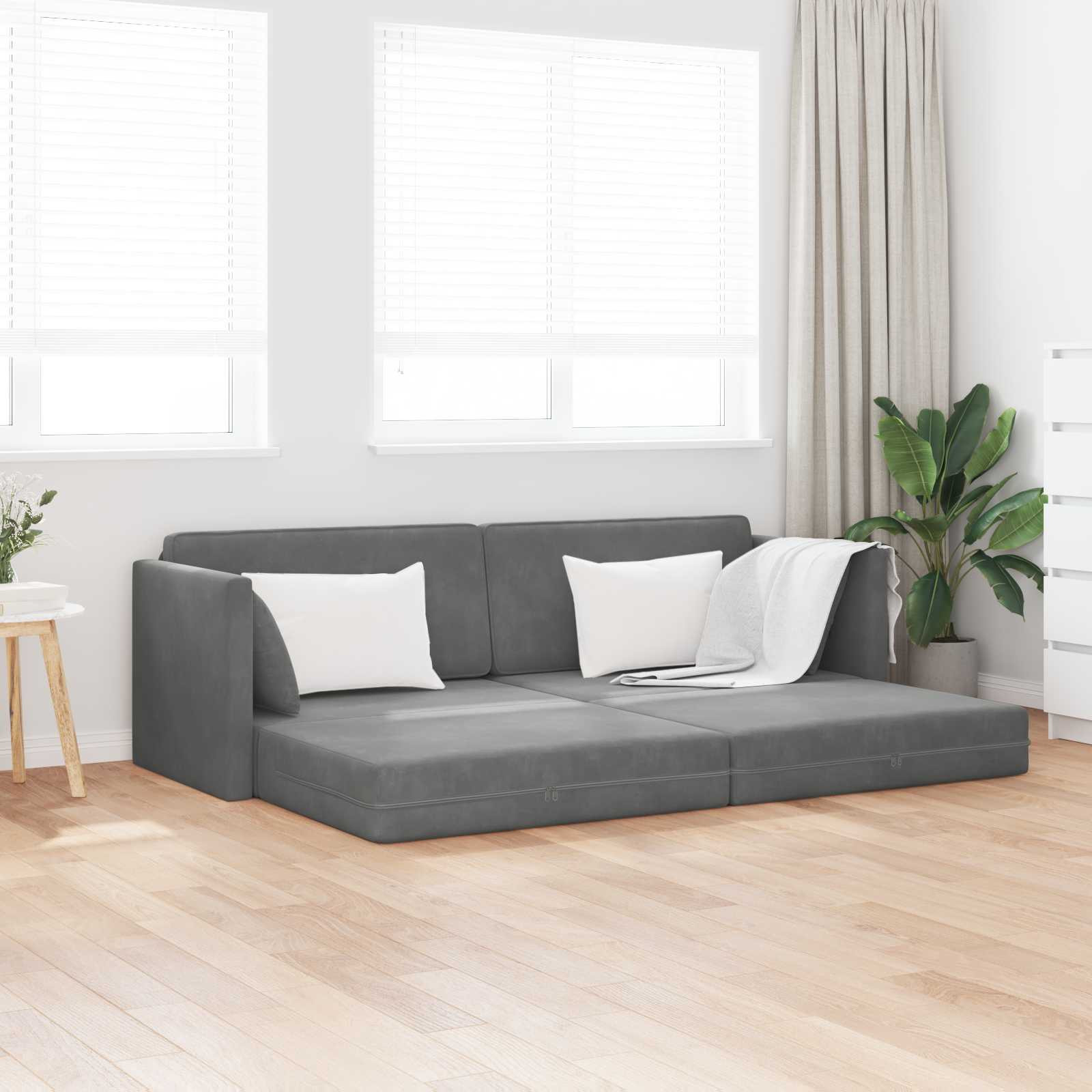 vidaXL Boden-Sofa-Bett Dunkelgrau 213 x 70 x 77 cm Samt