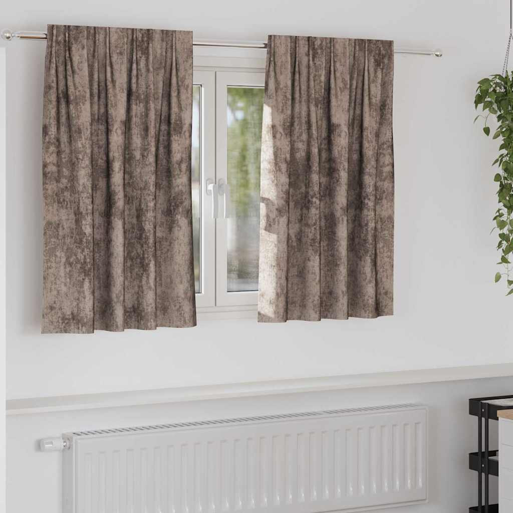 vidaXL Samtvorhänge mit Vorhängen 2 pcs Cappuccino 140 x 140 cm Samt